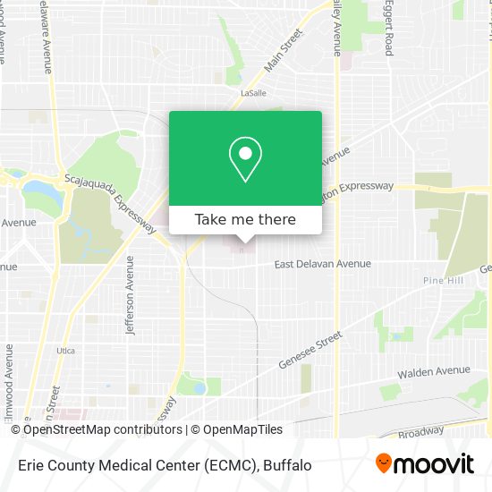 Mapa de Erie County Medical Center (ECMC)