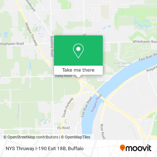 NYS Thruway I-190 Exit 18B map