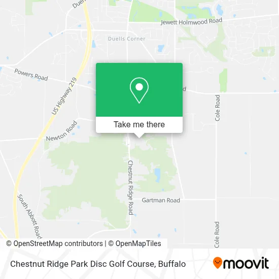 Chestnut Ridge Park Disc Golf Course map