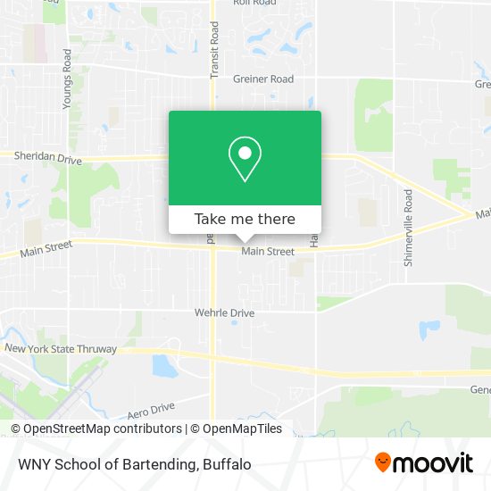 WNY School of Bartending map