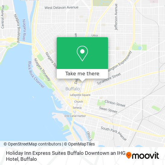 Holiday Inn Express Suites Buffalo Downtown an IHG Hotel map