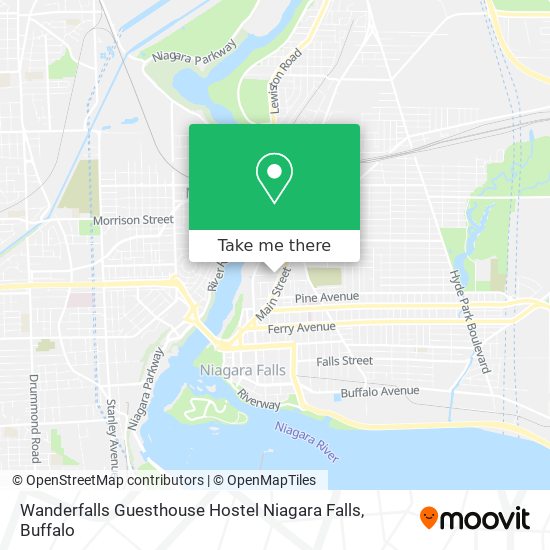 Wanderfalls Guesthouse Hostel Niagara Falls map