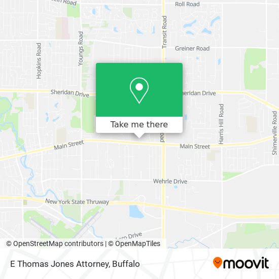 E Thomas Jones Attorney map