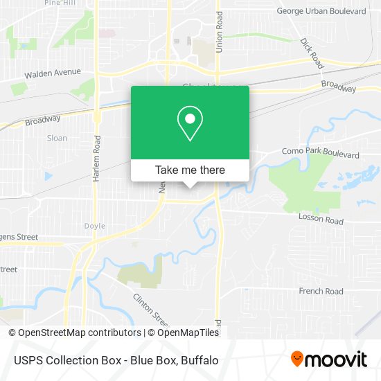 Mapa de USPS Collection Box - Blue Box