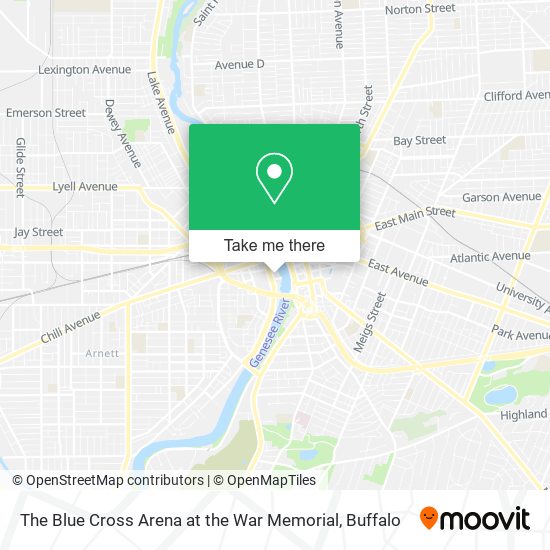 The Blue Cross Arena at the War Memorial map