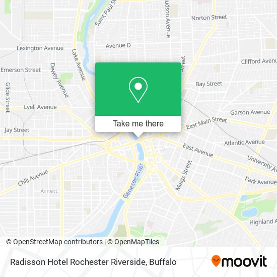 Mapa de Radisson Hotel Rochester Riverside