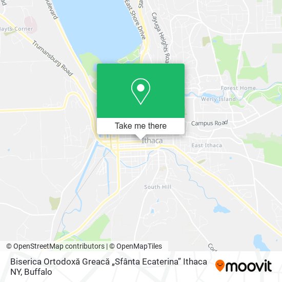 Mapa de Biserica Ortodoxă Greacă „Sfânta Ecaterina” Ithaca NY