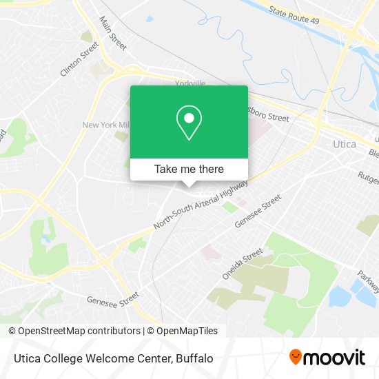 Utica College Welcome Center map