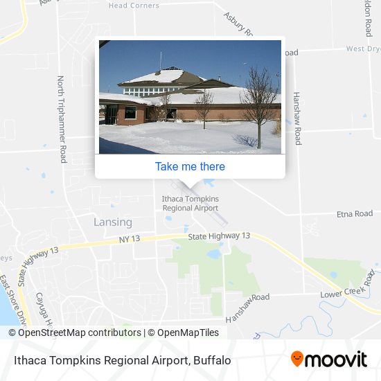 Mapa de Ithaca Tompkins Regional Airport