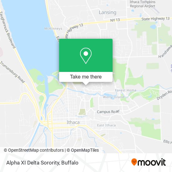 Alpha XI Delta Sorority map