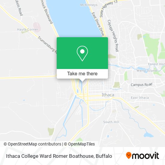 Ithaca College Ward Romer Boathouse map
