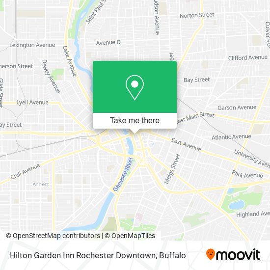 Mapa de Hilton Garden Inn Rochester Downtown