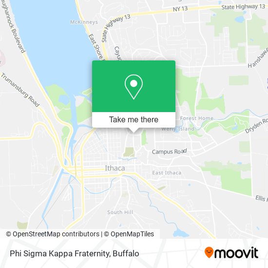 Phi Sigma Kappa Fraternity map