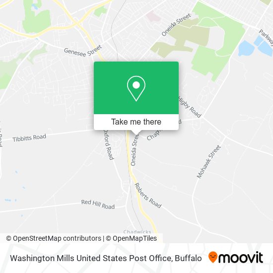 Washington Mills United States Post Office map