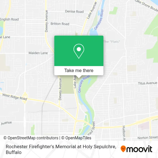Rochester Firefighter's Memorial at Holy Sepulchre map