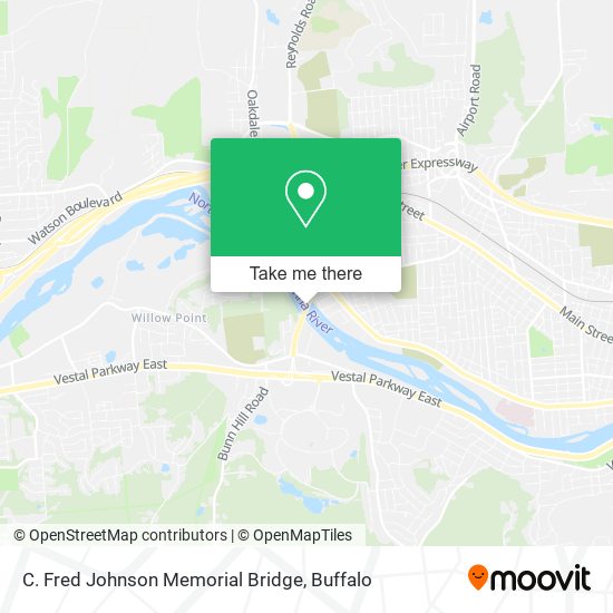 C. Fred Johnson Memorial Bridge map
