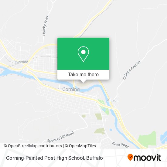 Corning-Painted Post High School map