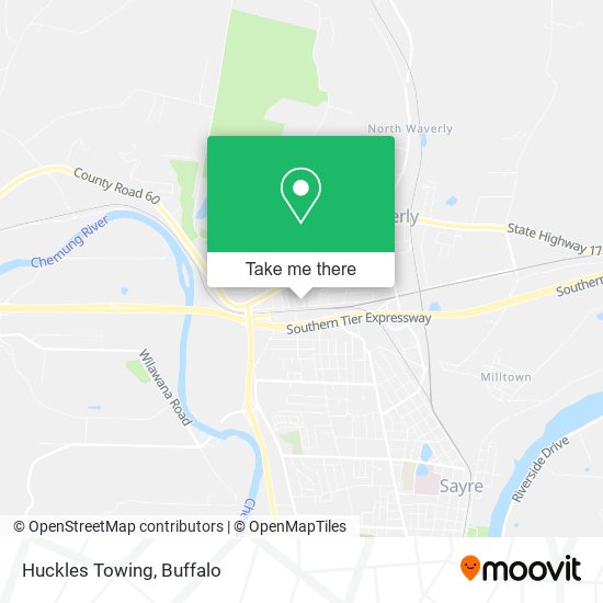 Huckles Towing map