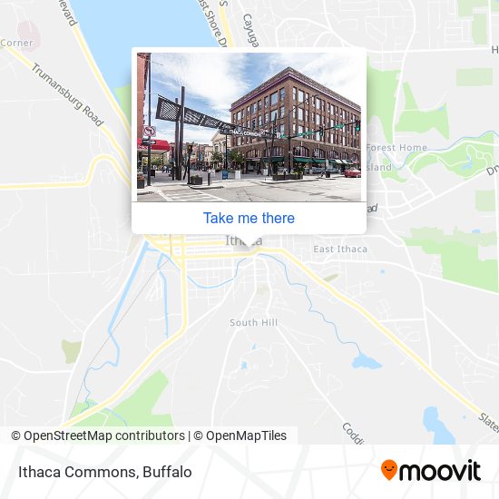 Ithaca Commons map