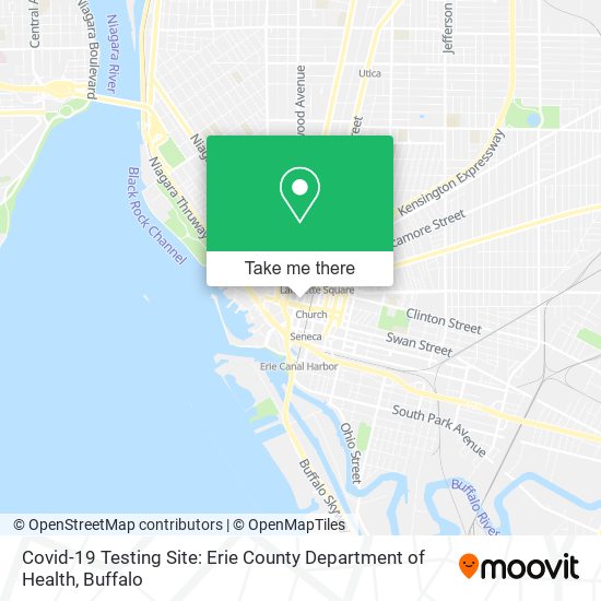 Covid-19 Testing Site: Erie County Department of Health map