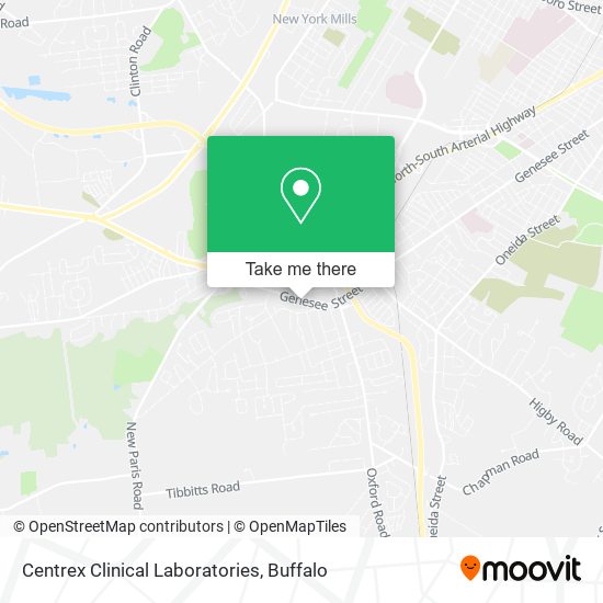 Mapa de Centrex Clinical Laboratories