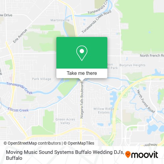 Mapa de Moving Music Sound Systems Buffalo Wedding DJ's