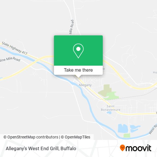 Allegany's West End Grill map