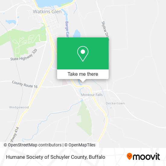 Humane Society of Schuyler County map