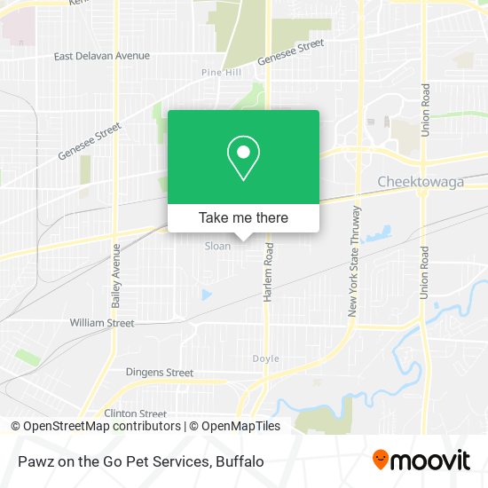Mapa de Pawz on the Go Pet Services