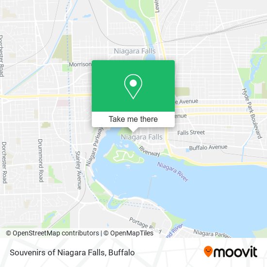 Souvenirs of Niagara Falls map