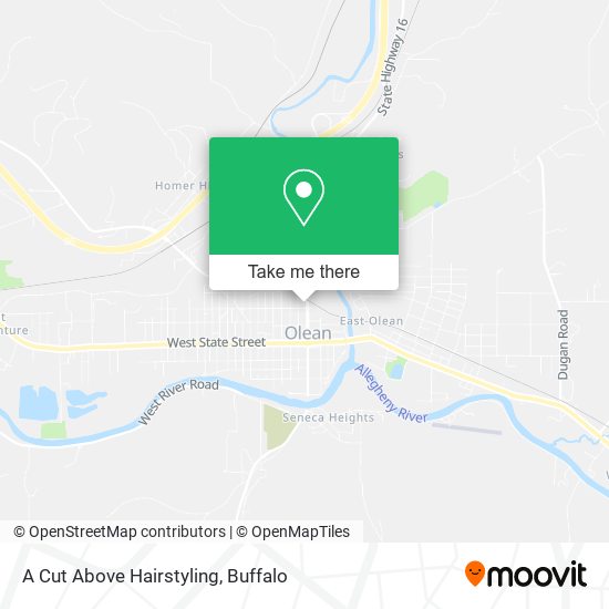 A Cut Above Hairstyling map
