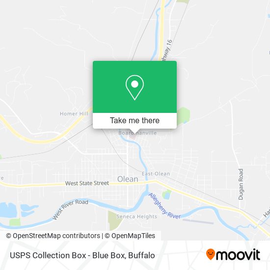 USPS Collection Box - Blue Box map
