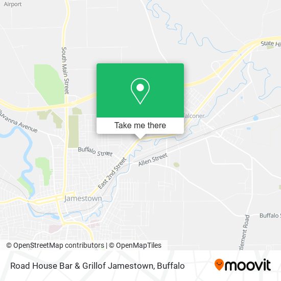 Road House Bar & Grillof Jamestown map