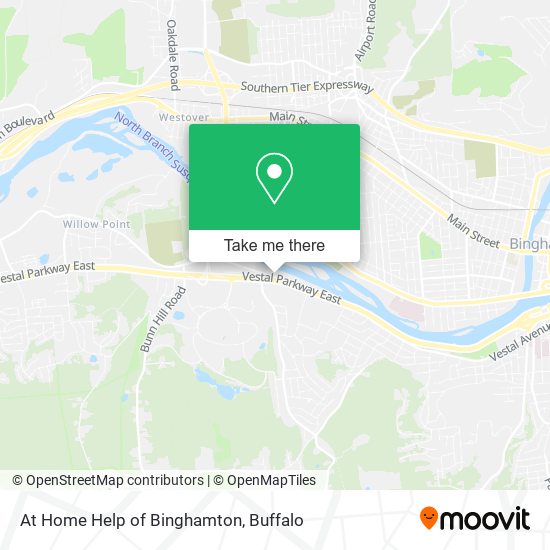 At Home Help of Binghamton map