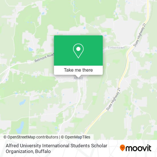 Alfred University International Students Scholar Organization map