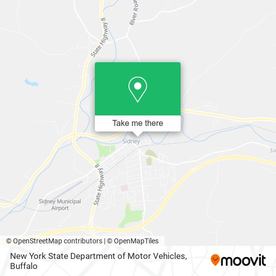New York State Department of Motor Vehicles map