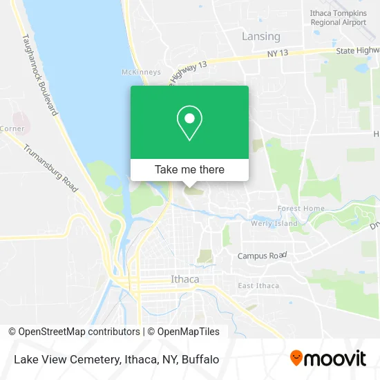 Lake View Cemetery, Ithaca, NY map