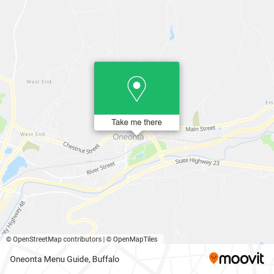 Oneonta Menu Guide map