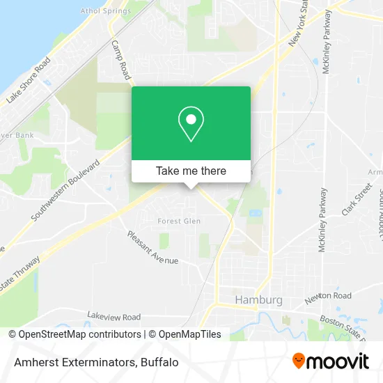 Amherst Exterminators map