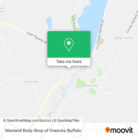 Westend Body Shop of Oneonta map