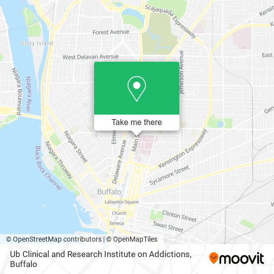 Mapa de Ub Clinical and Research Institute on Addictions