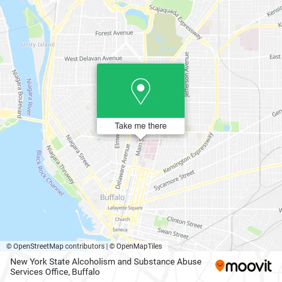 New York State Alcoholism and Substance Abuse Services Office map