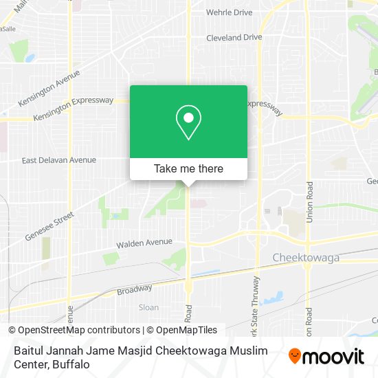 Baitul Jannah Jame Masjid Cheektowaga Muslim Center map