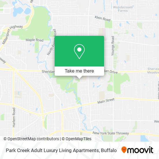 Park Creek Adult Luxury Living Apartments map
