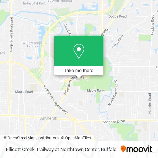 Mapa de Ellicott Creek Trailway at Northtown Center