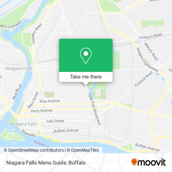 Niagara Falls Menu Guide map