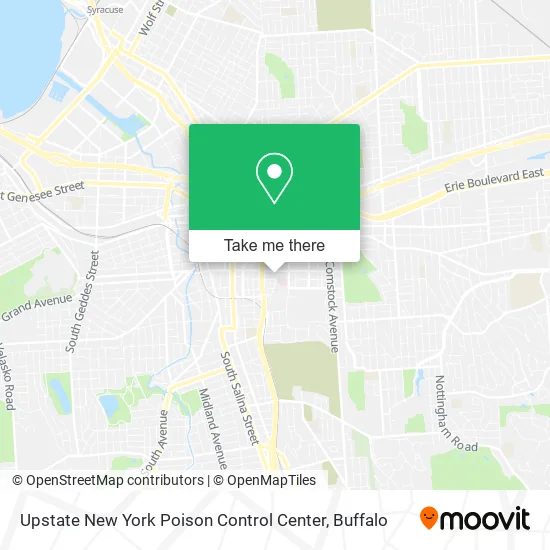 Upstate New York Poison Control Center map
