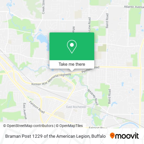 Braman Post 1229 of the American Legion map