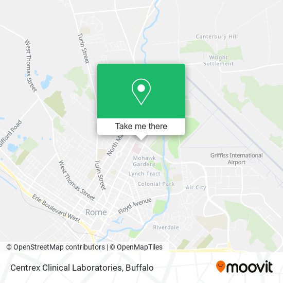 Centrex Clinical Laboratories map