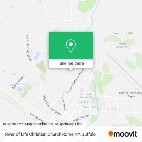 River of Life Christian Church Rome NY map
